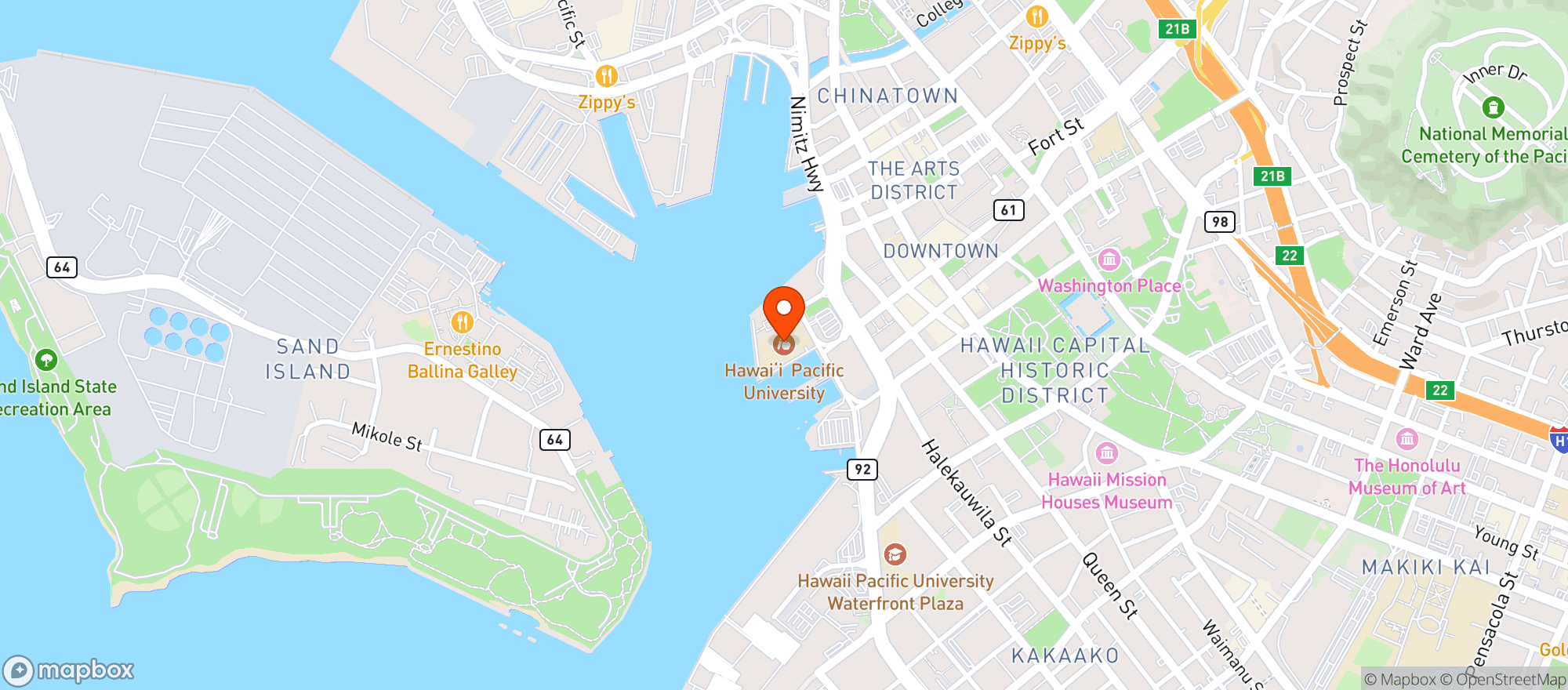 Map showing Old Spaghetti Factory