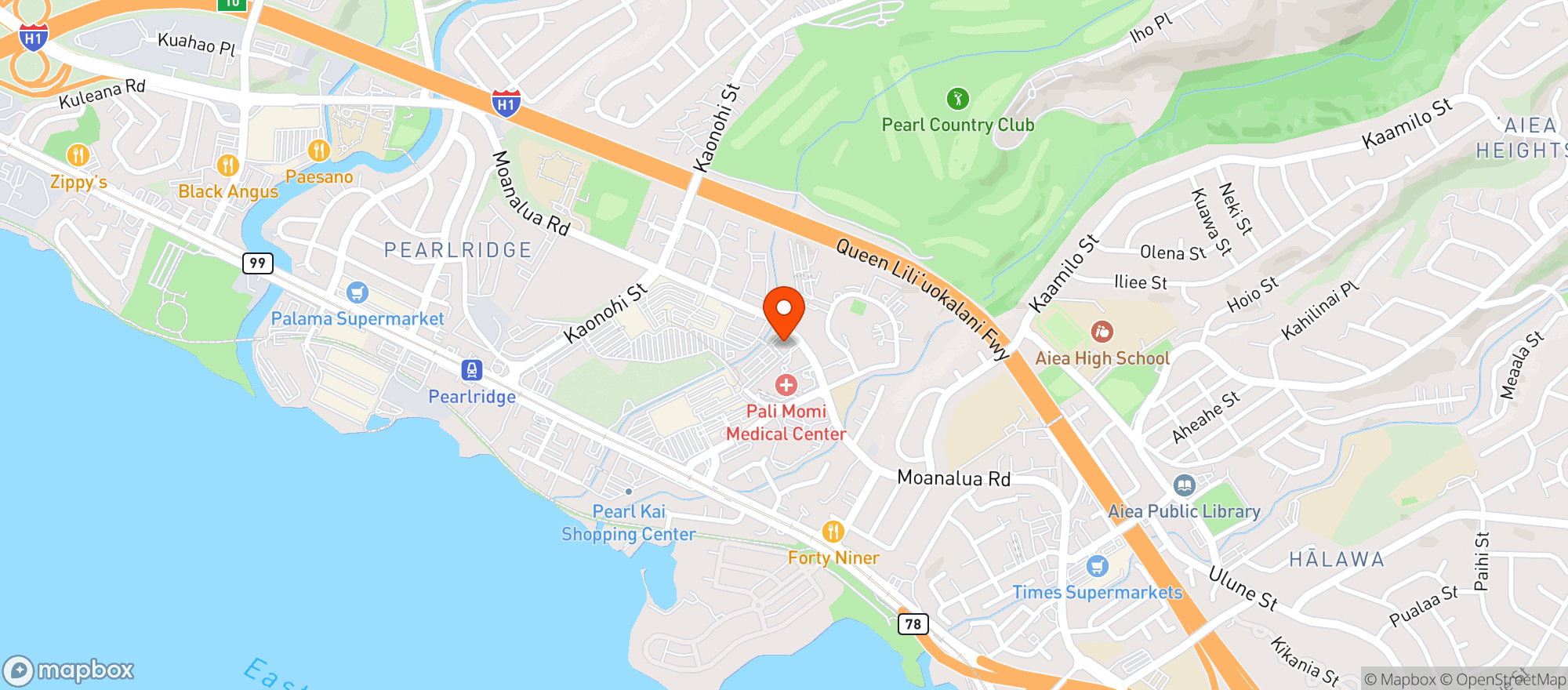 Map showing California Pizza Kitche #35