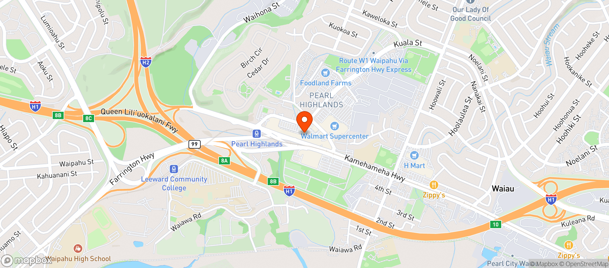 Map showing Buffalo Wild Wings Gril #619