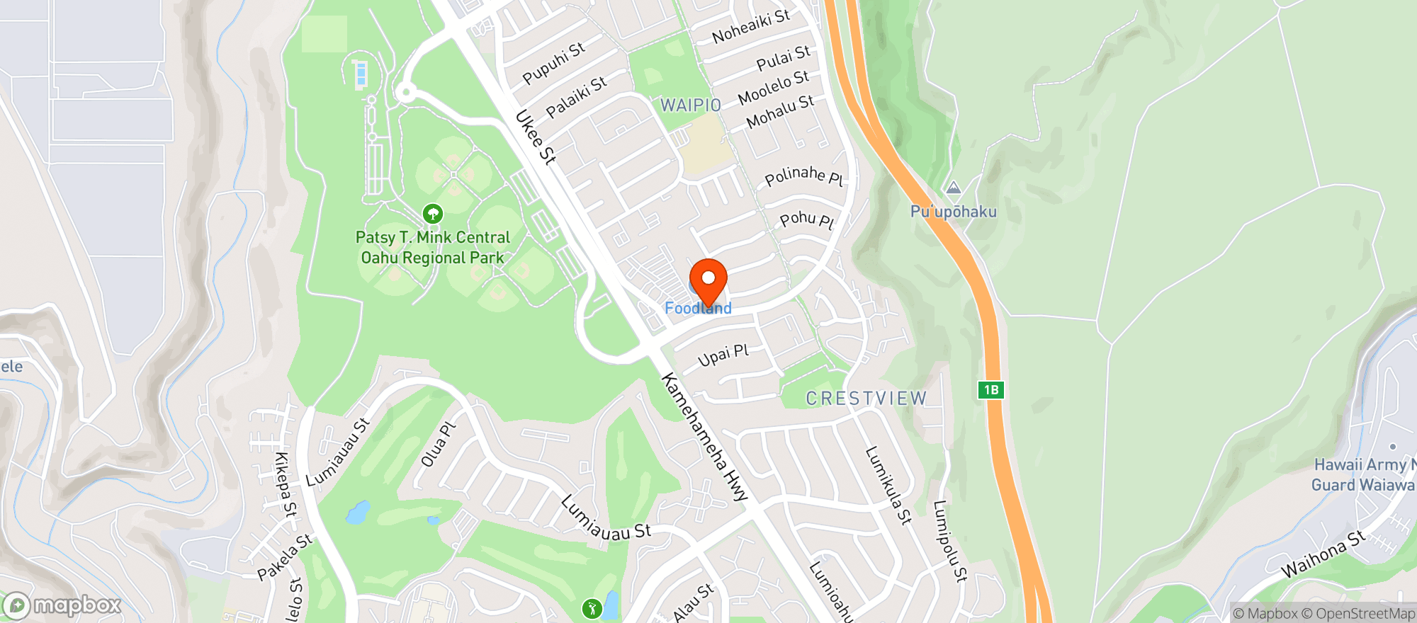 Map showing Foodland - Hi