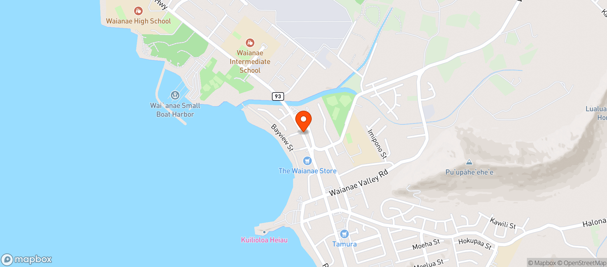 Map showing Waianae Market