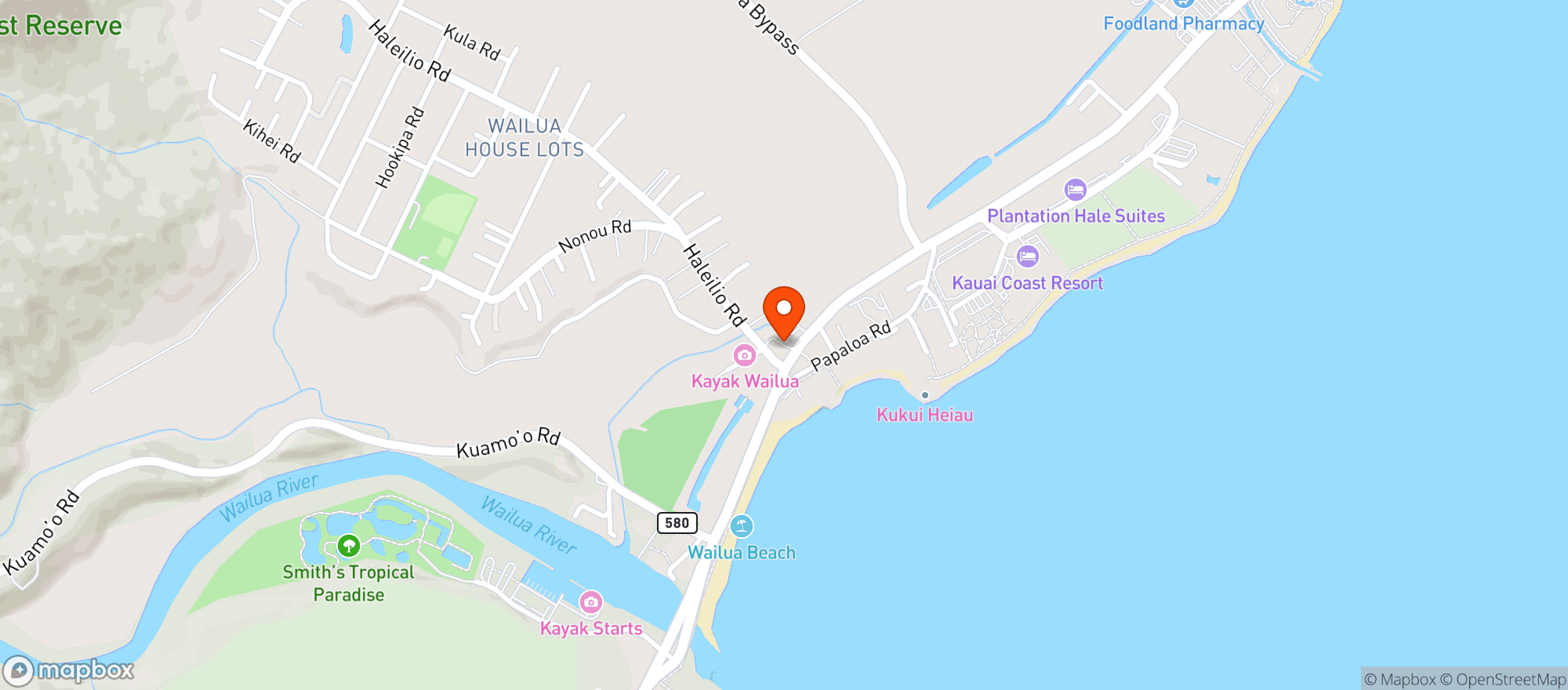 Map showing Napali Brewing Company
