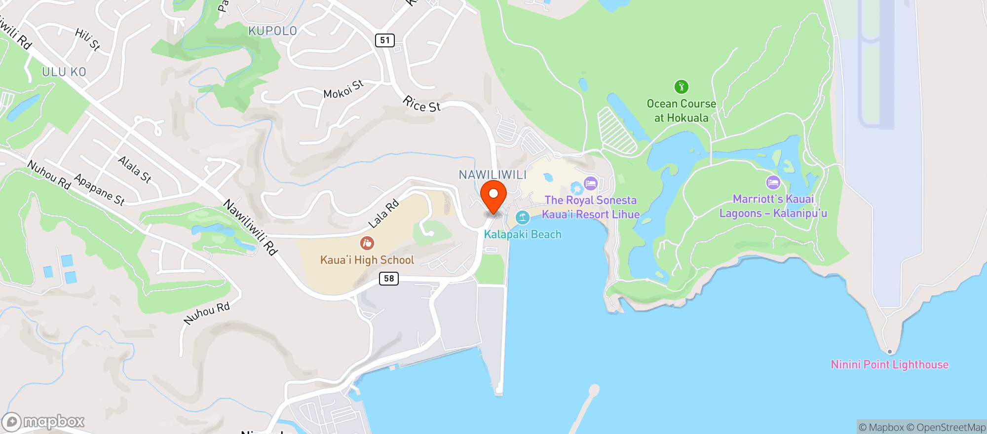 Map showing The Naughty Rooster Irish Pub