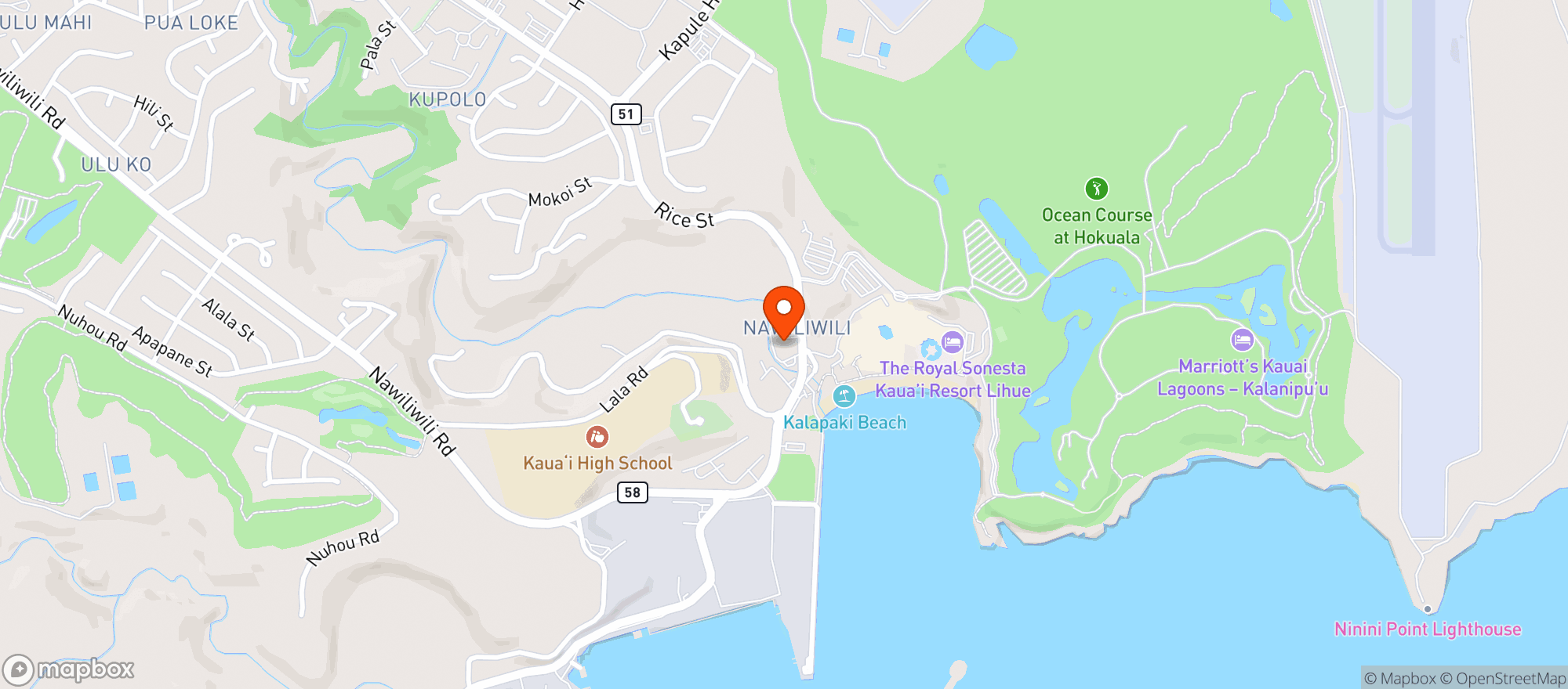 Map showing Lilikoi Bar & Grill