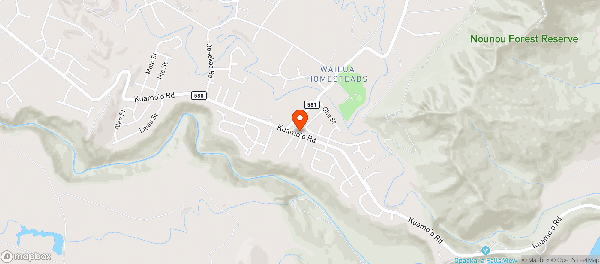 Map showing Wailua Country Store
