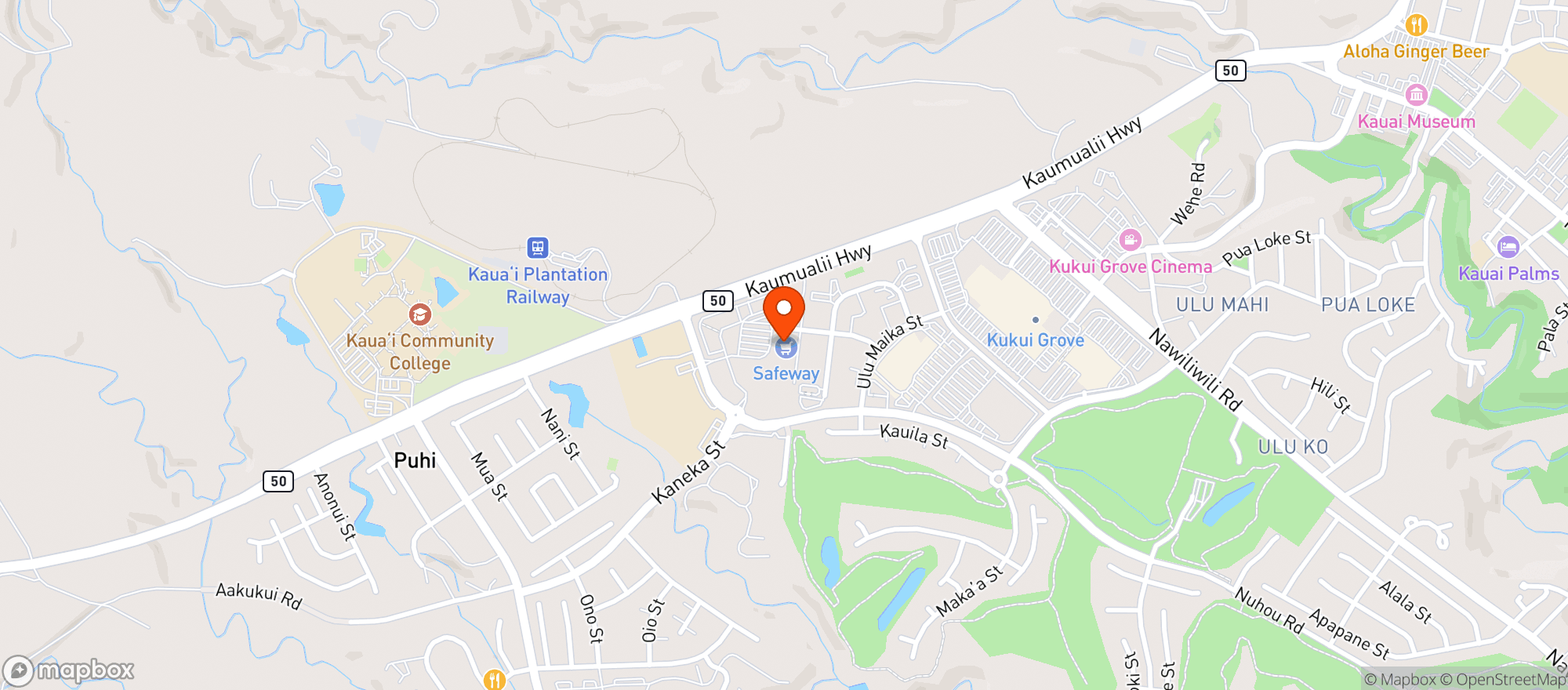 Map showing Safeway Store