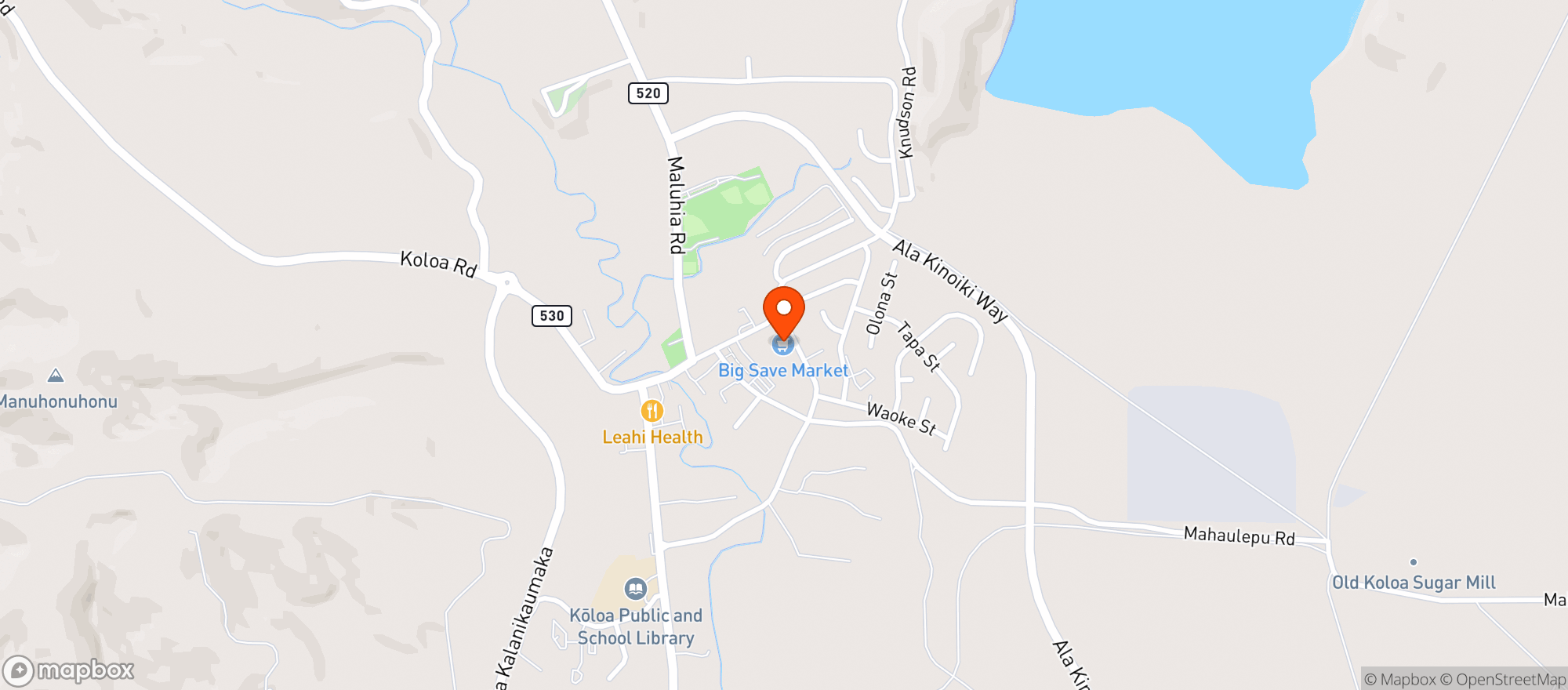Map showing Big Save