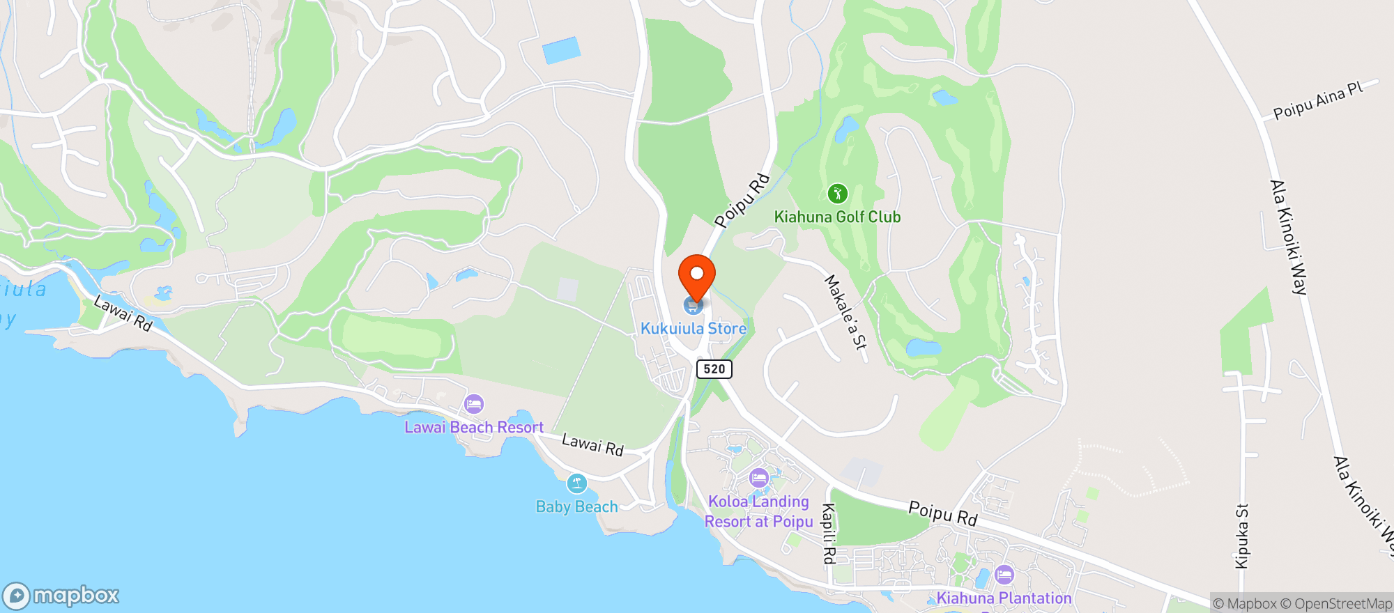 Map showing Kukuiula Store Inc