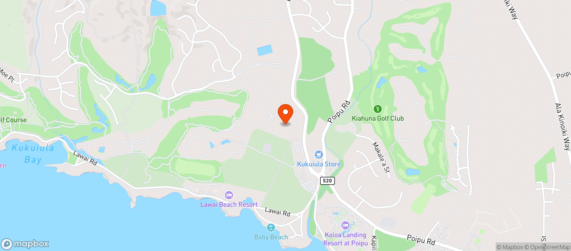 Map showing Merrimans Kauai
