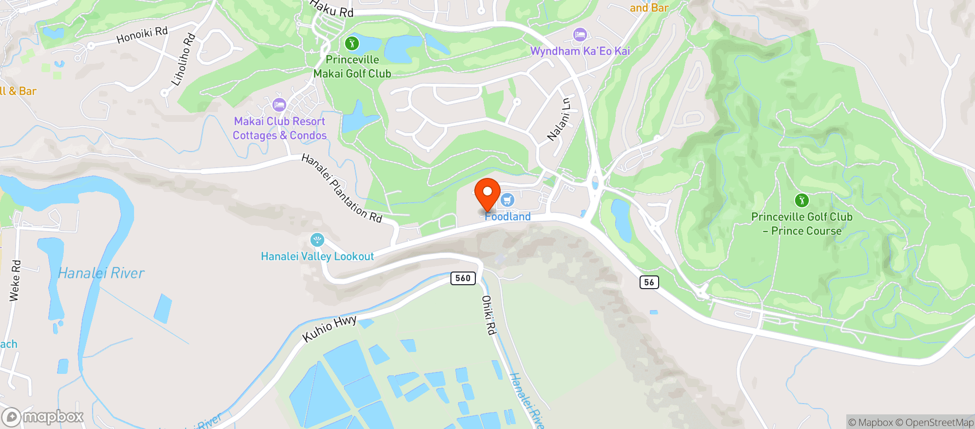 Map showing Foodland - Hi
