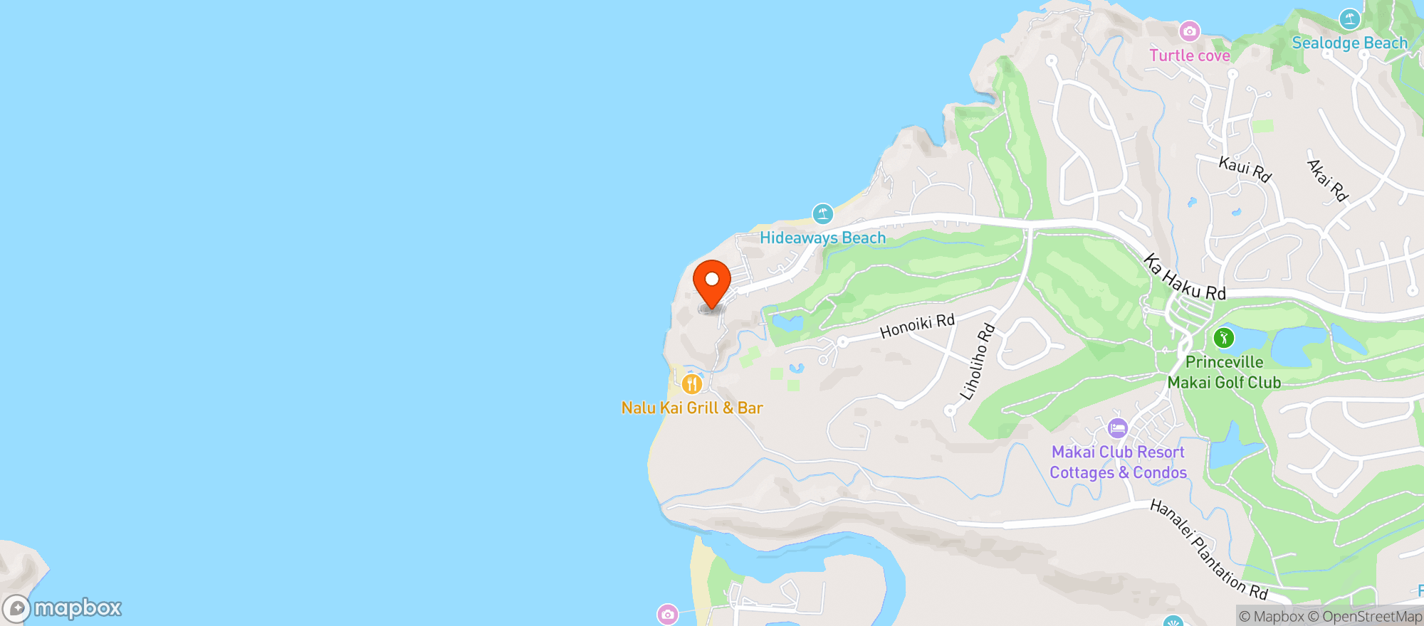 Map showing 1 Hotel Hanalei Bay