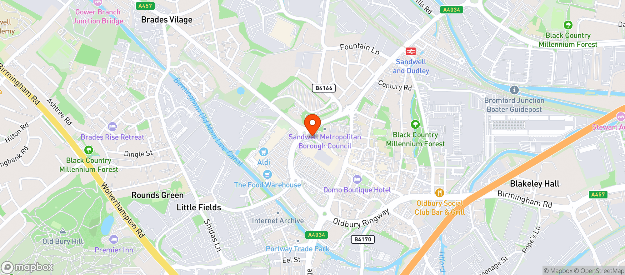 Map showing Sainsburys Oldbury