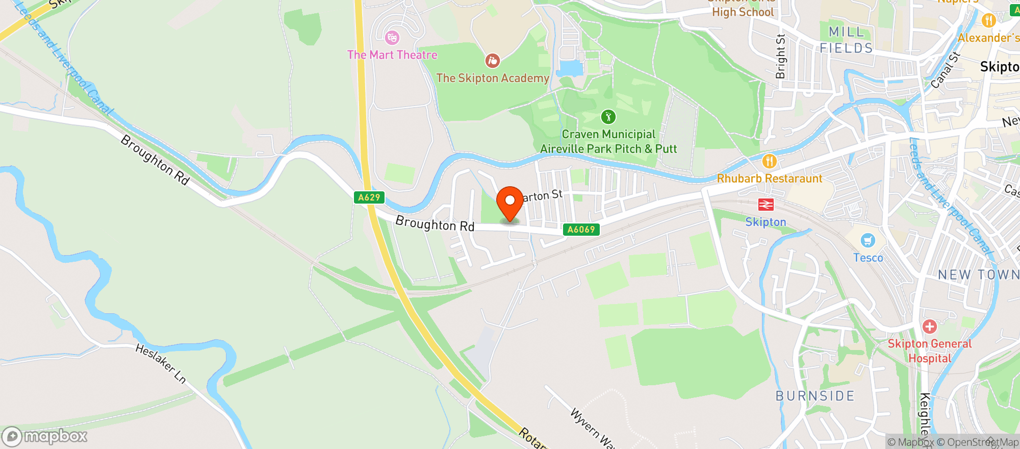 Map showing Majestic Skipton