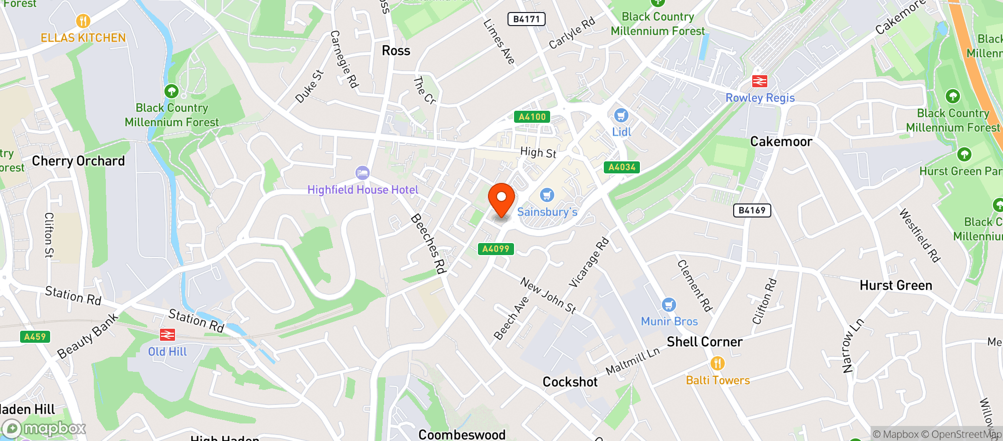 Map showing Sainsburys Blackheath