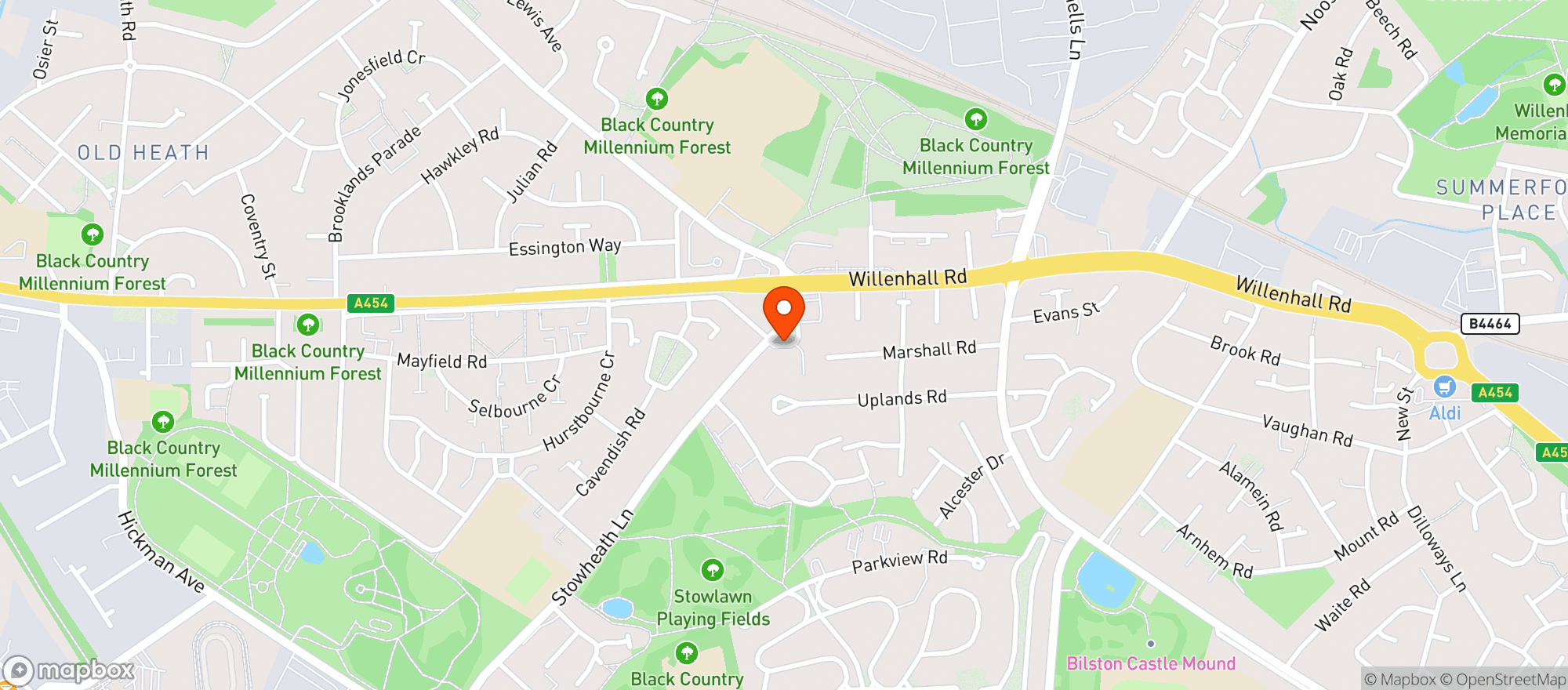 Map showing Cleveland Arms