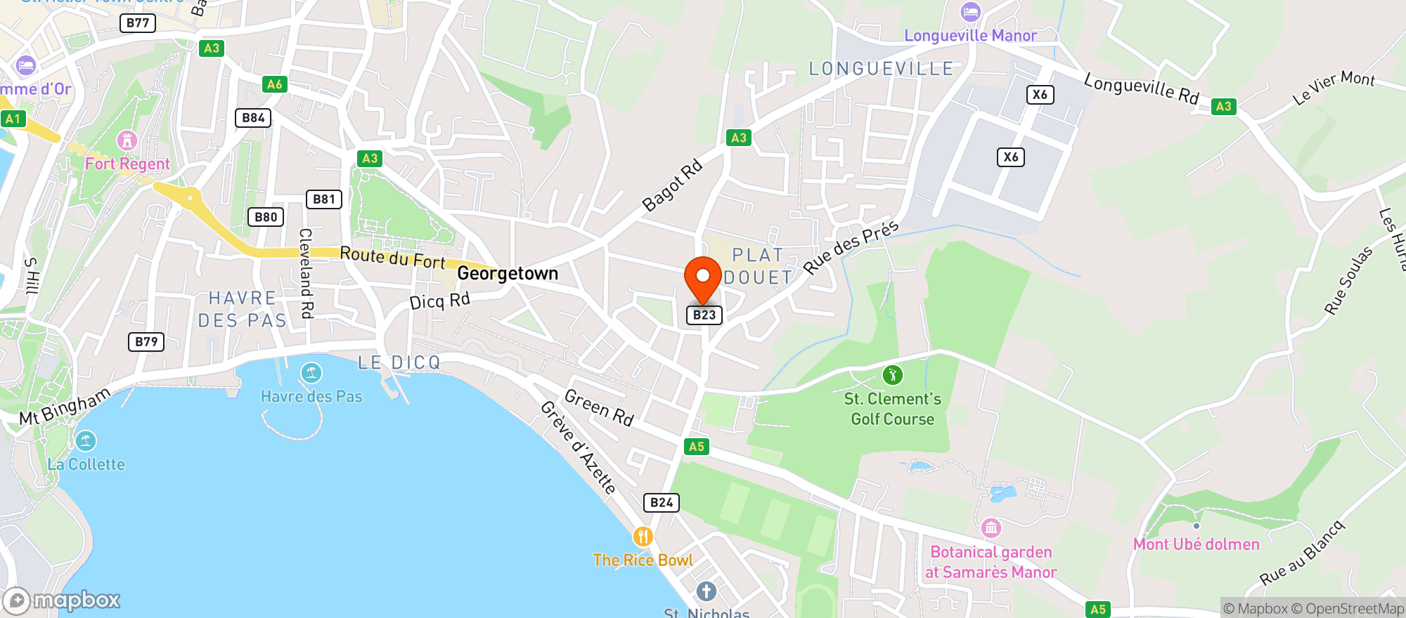 Map showing Waitrose St Saviour (Jersey)