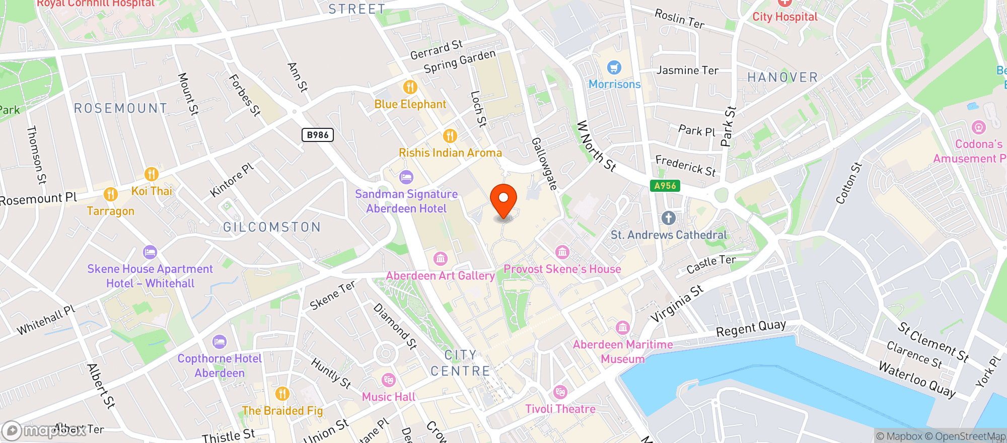 Map showing M&s