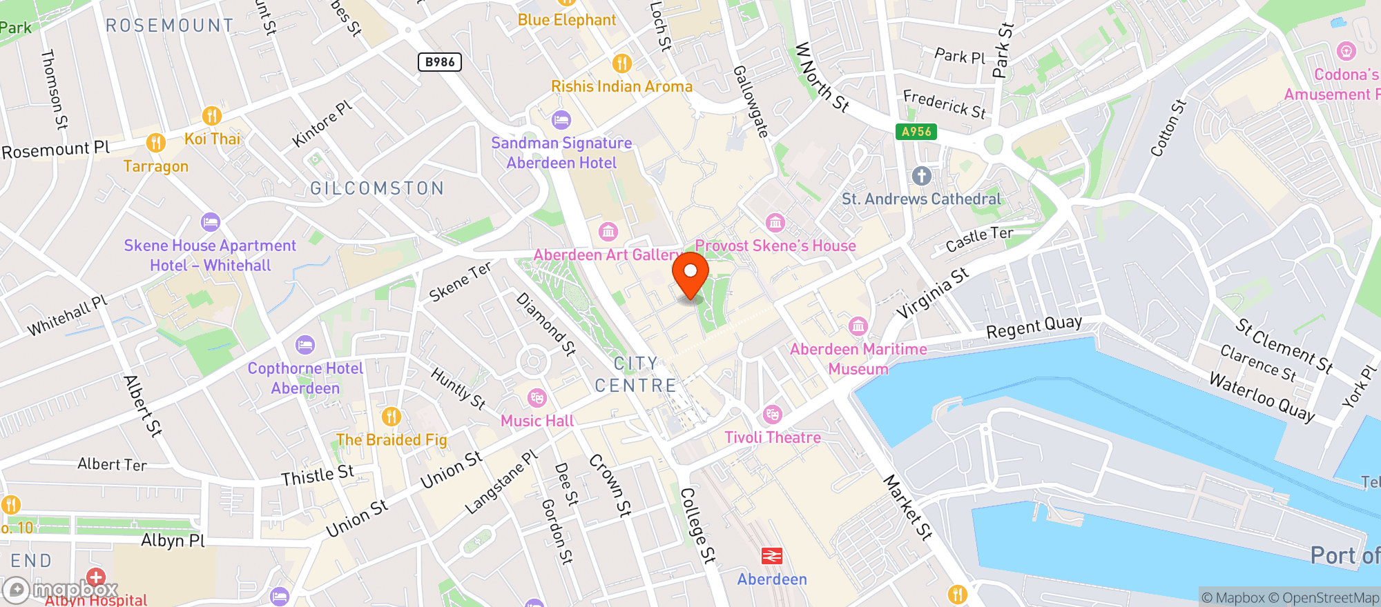 Map showing O'neill's Aberdeen