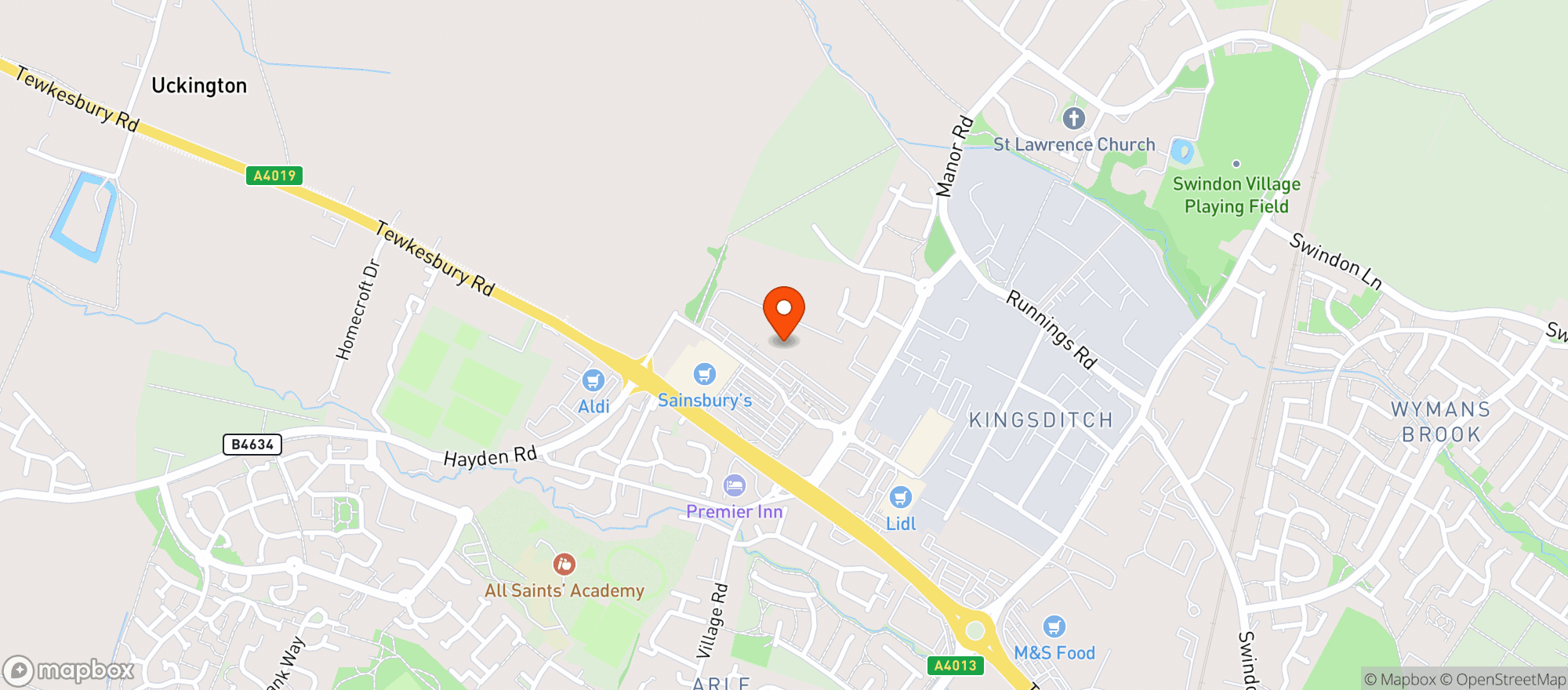 Map showing Majestic Cheltenham