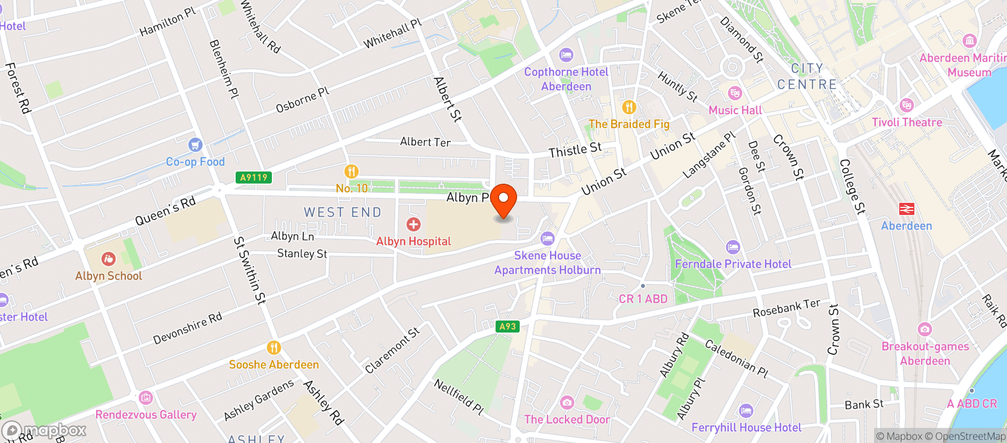 Map showing The Albyn