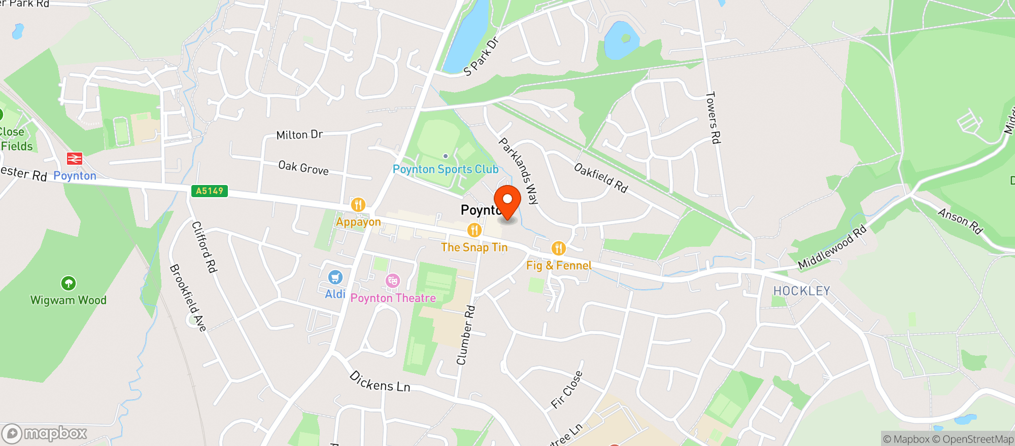 Map showing Waitrose Poynton