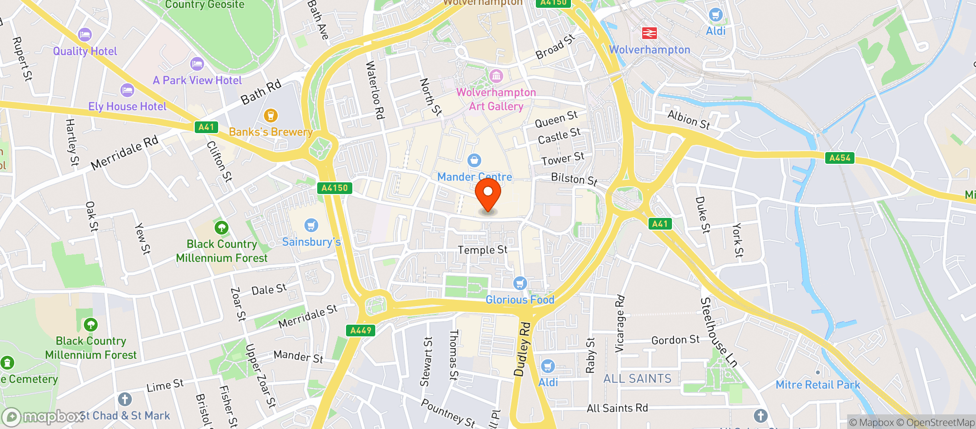 Map showing M&s