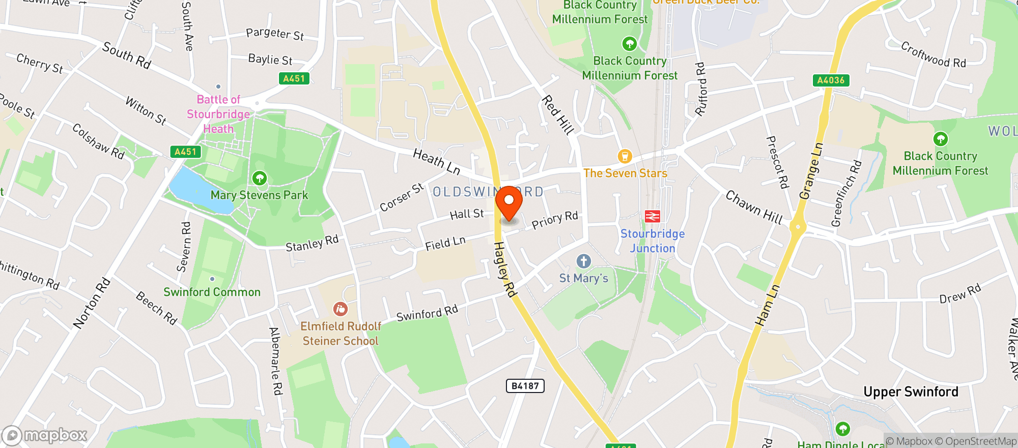Map showing Majestic Stourbridge