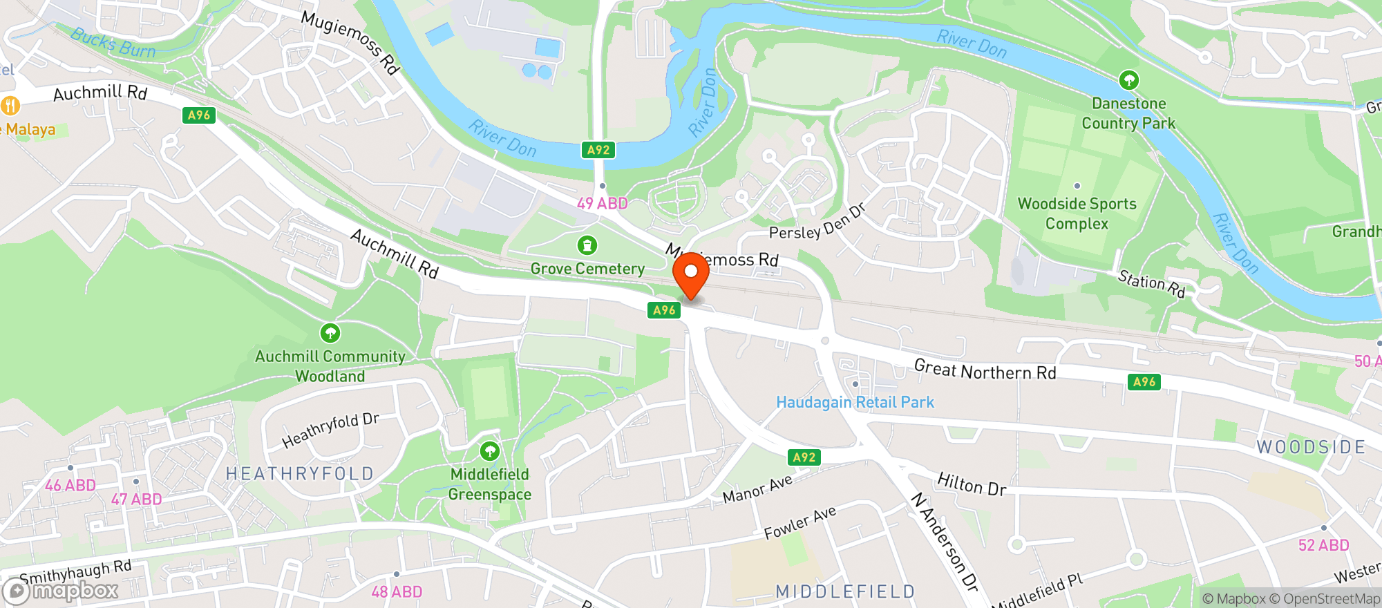 Map showing Majestic Aberdeen