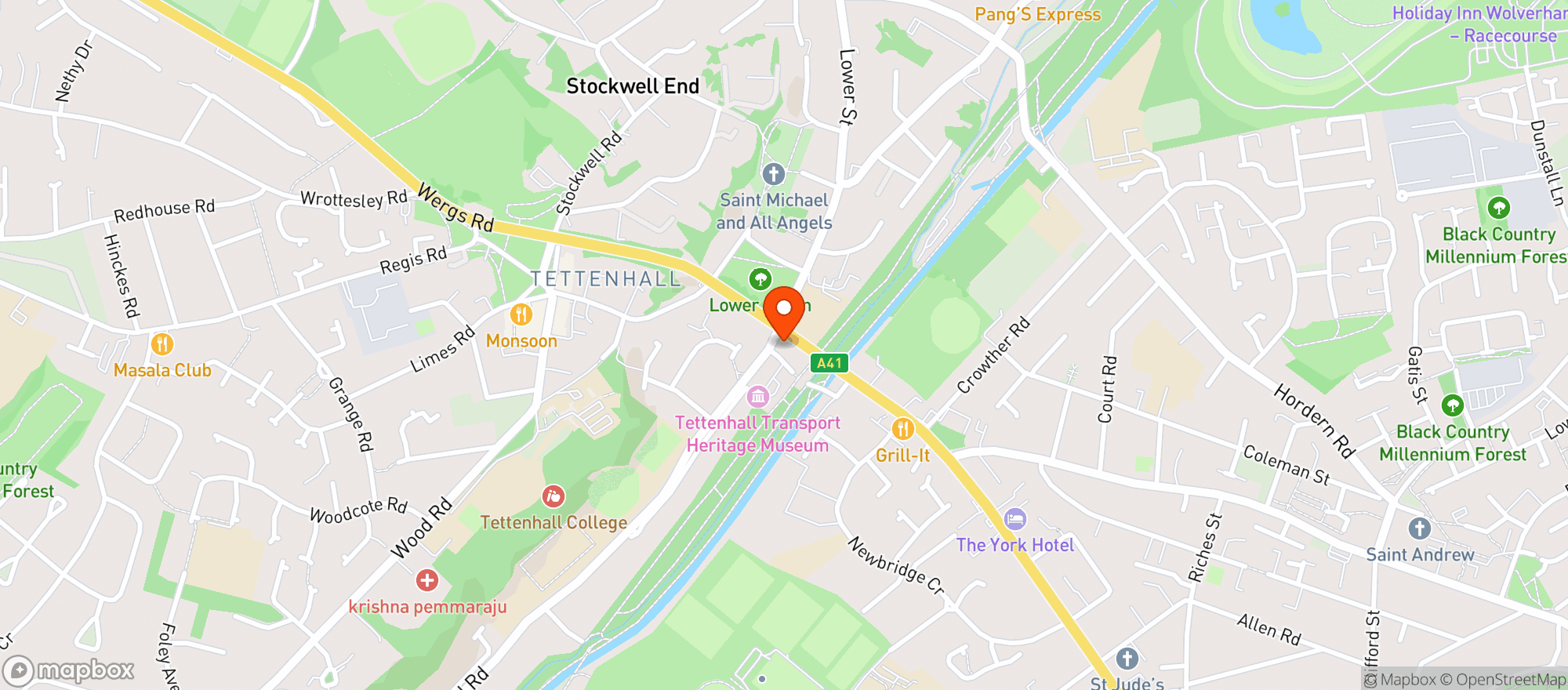 Map showing Majestic Wolverhampton
