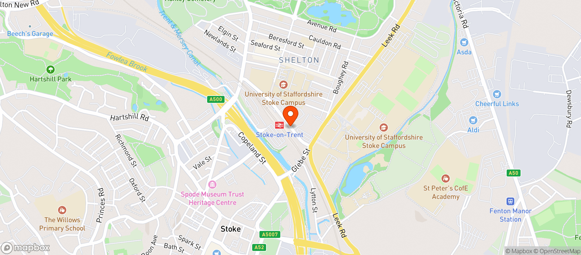 Map showing Tesco