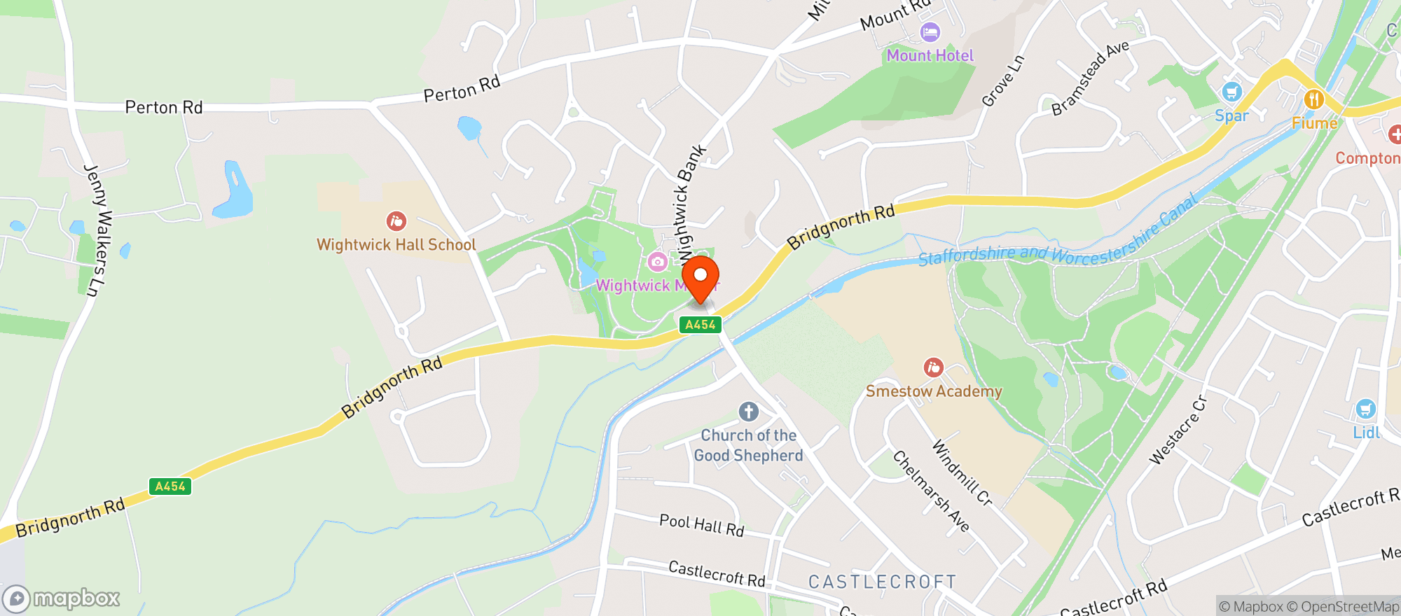 Map showing Vinatge Inns
