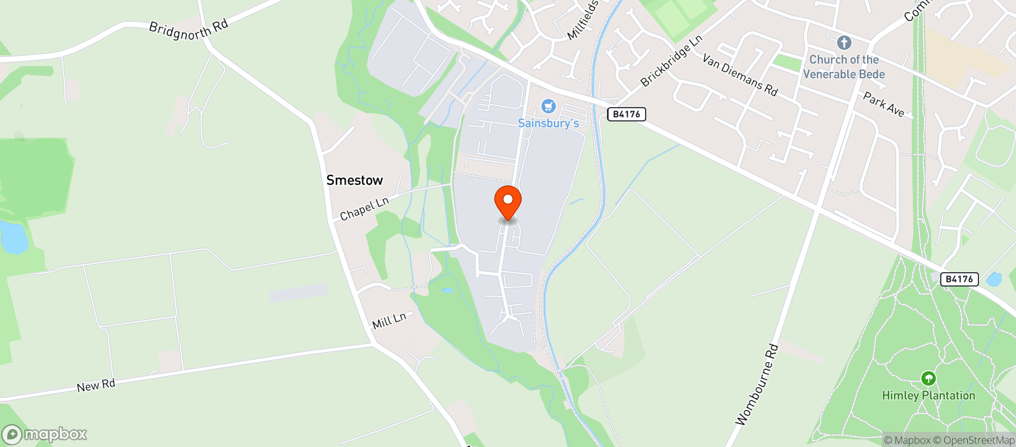 Map showing Sainsburys Wombourne