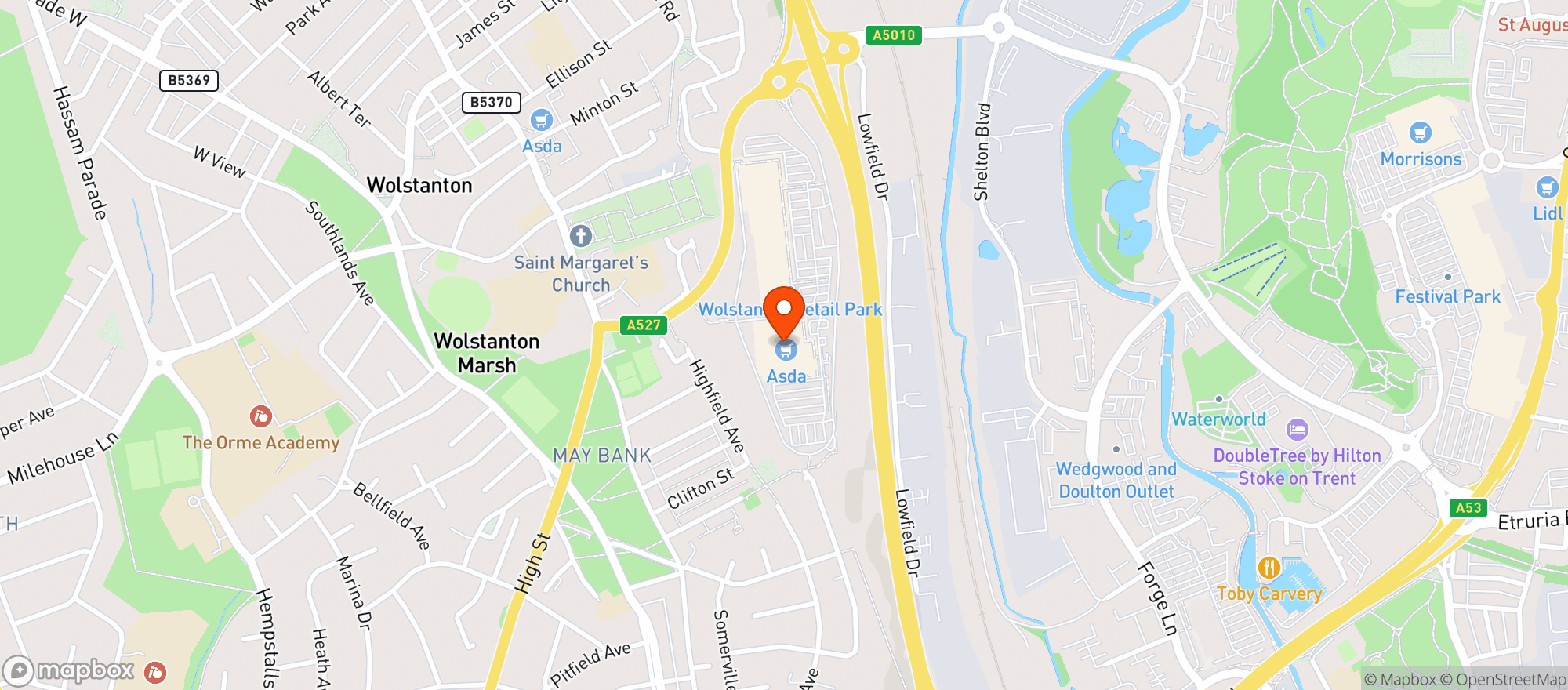 Map showing M&s