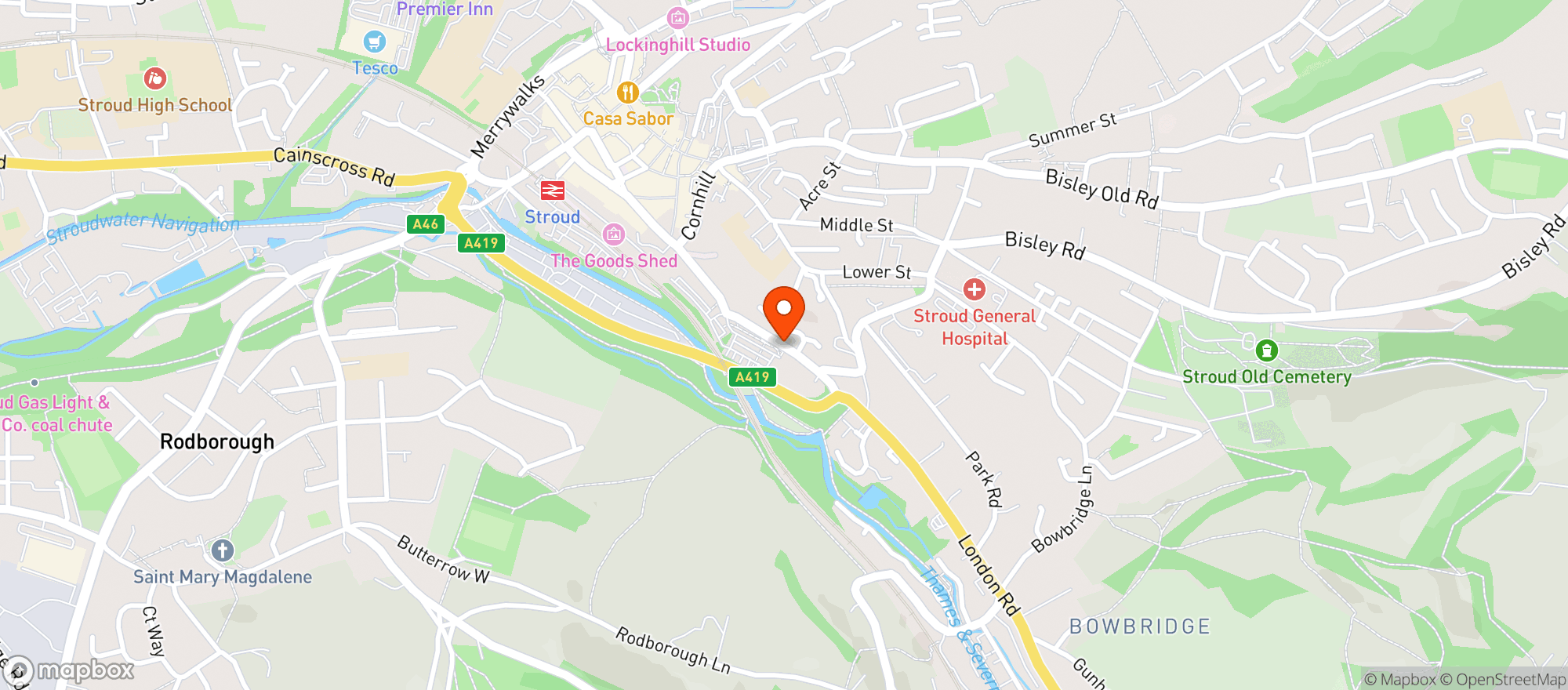 Map showing Waitrose & Partners