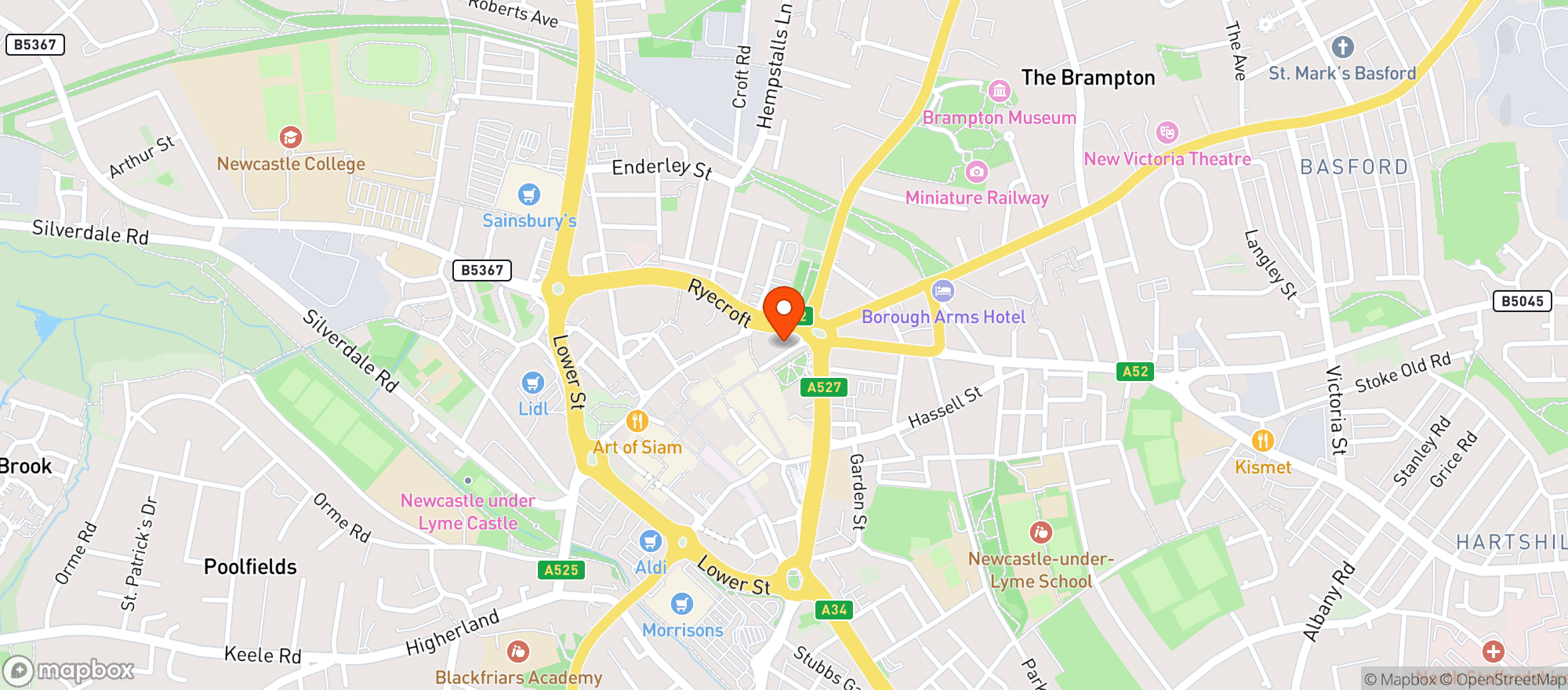 Map showing The Crossways