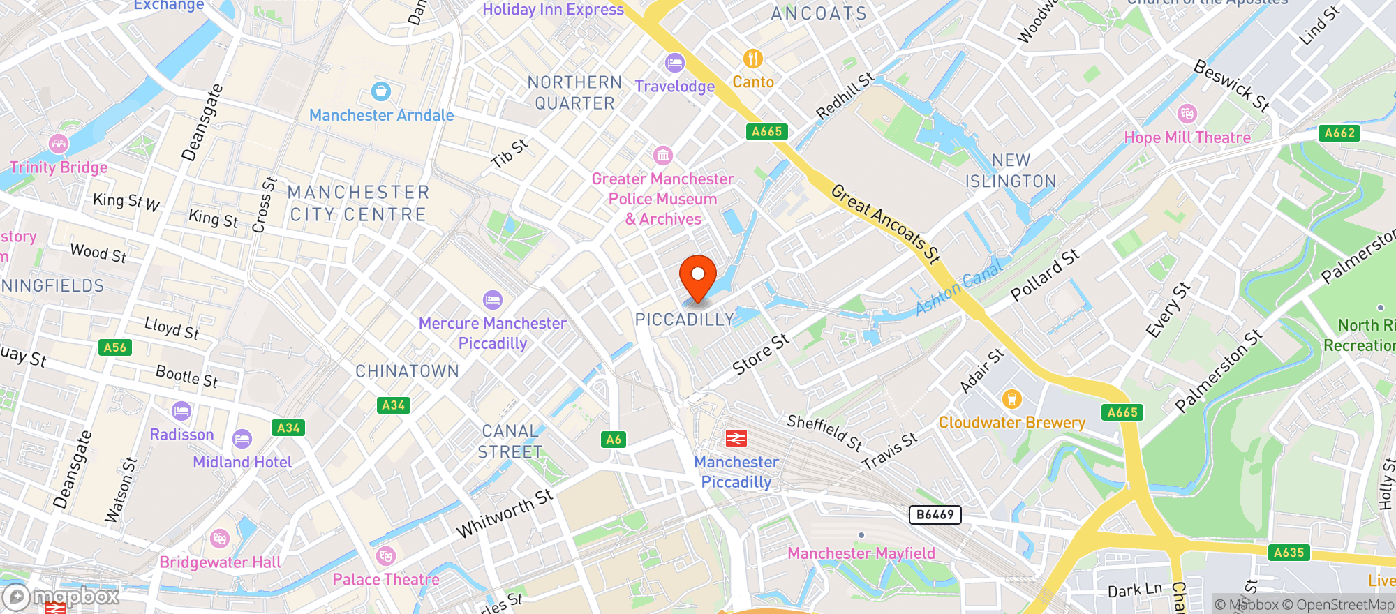 Map showing The Reach Manchester