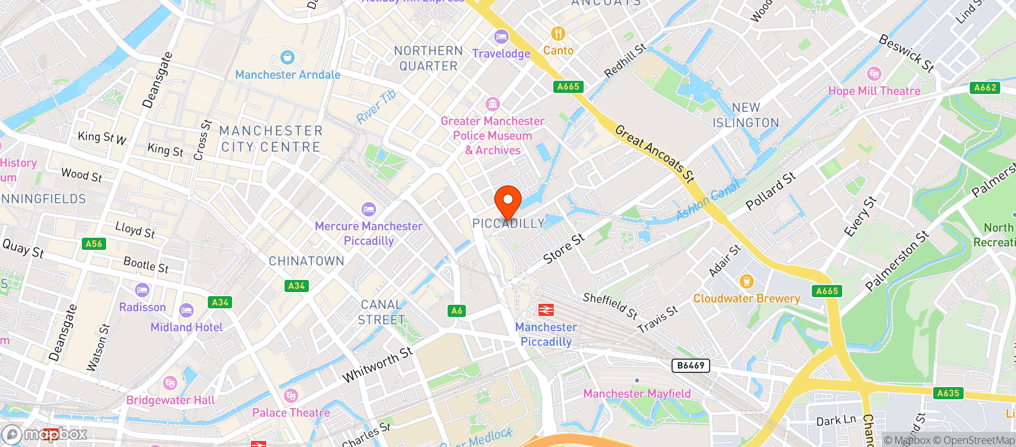 Map showing Piccadilly Tavern