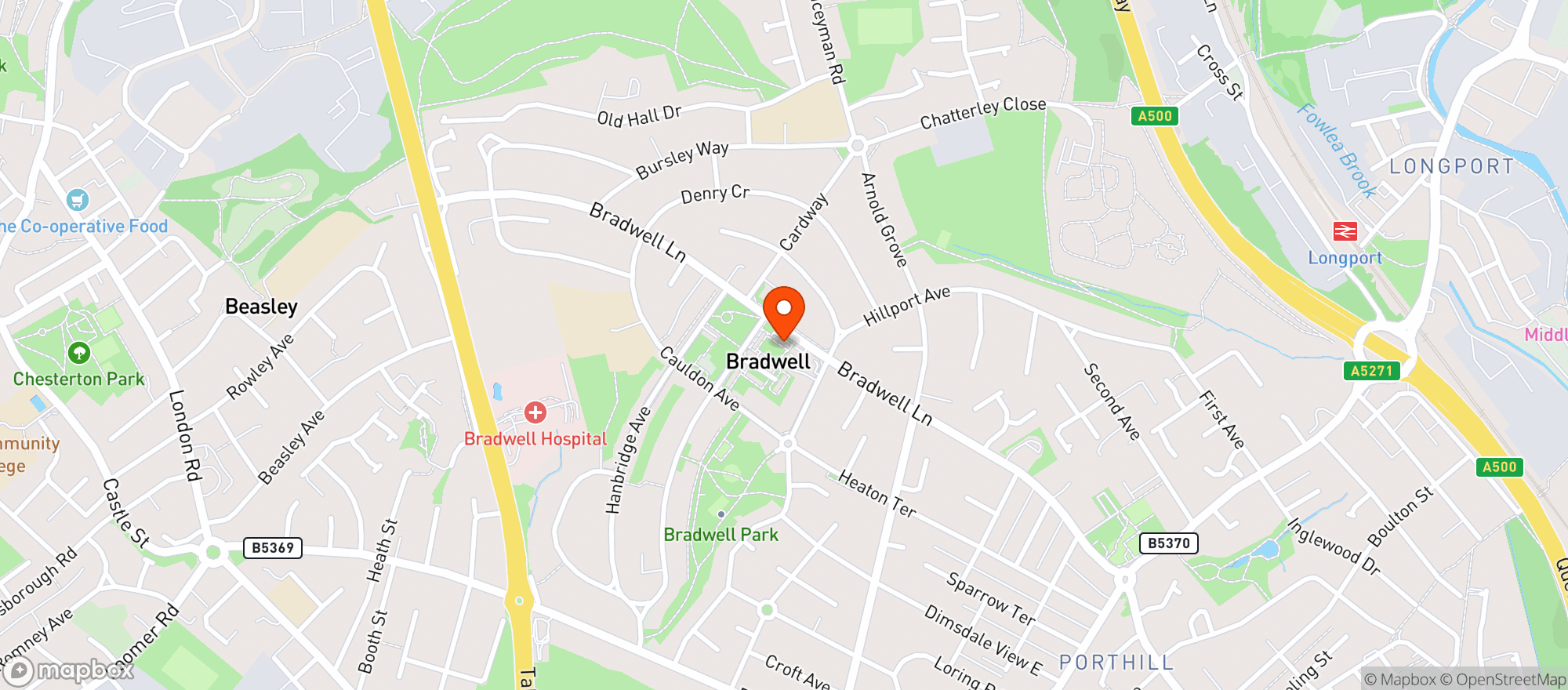 Map showing Potters Wheel