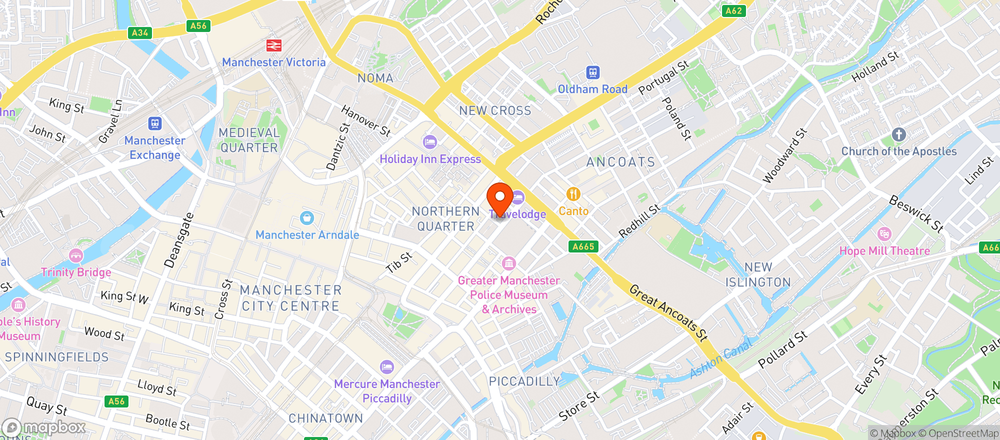 Map showing Off The Square
