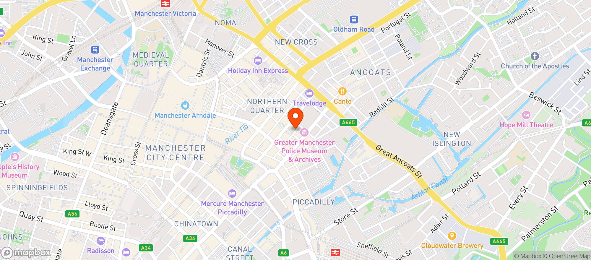 Map showing Quarter House Beer & Bbq