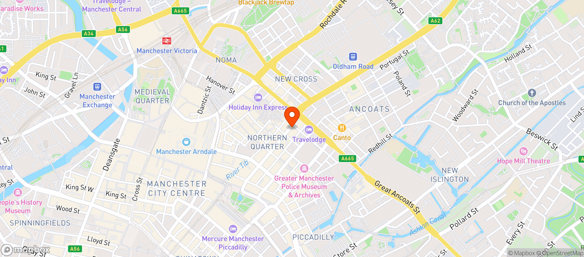 Map showing Koffee Pot Manchester