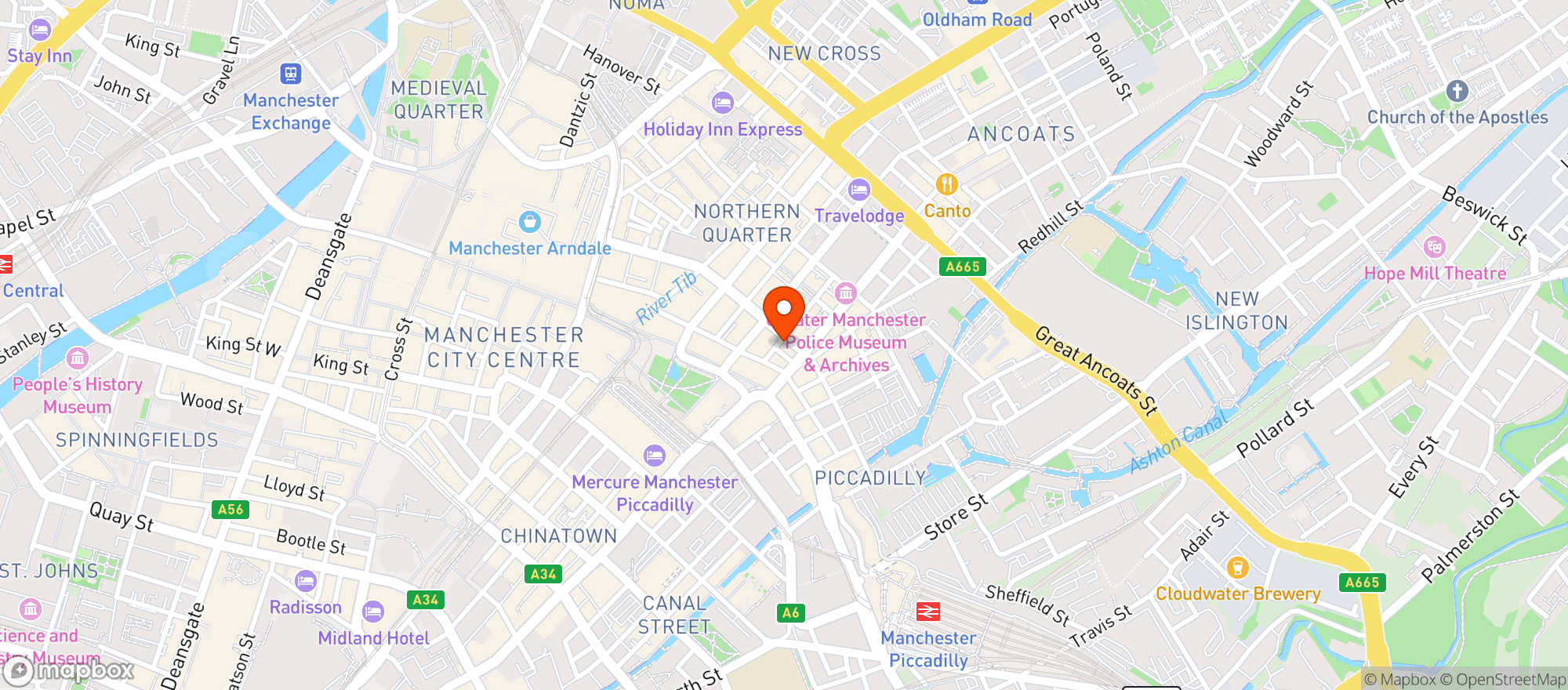 Map showing Sampa Manchester