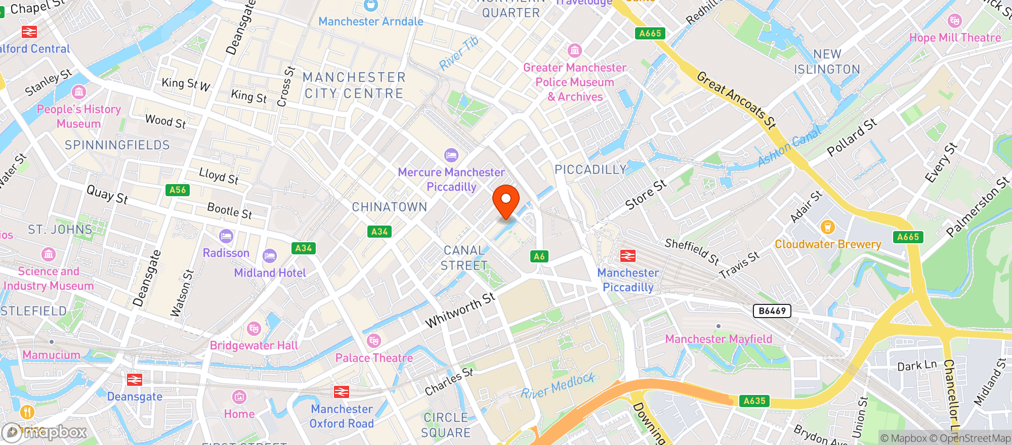 Map showing No 1 Canal St