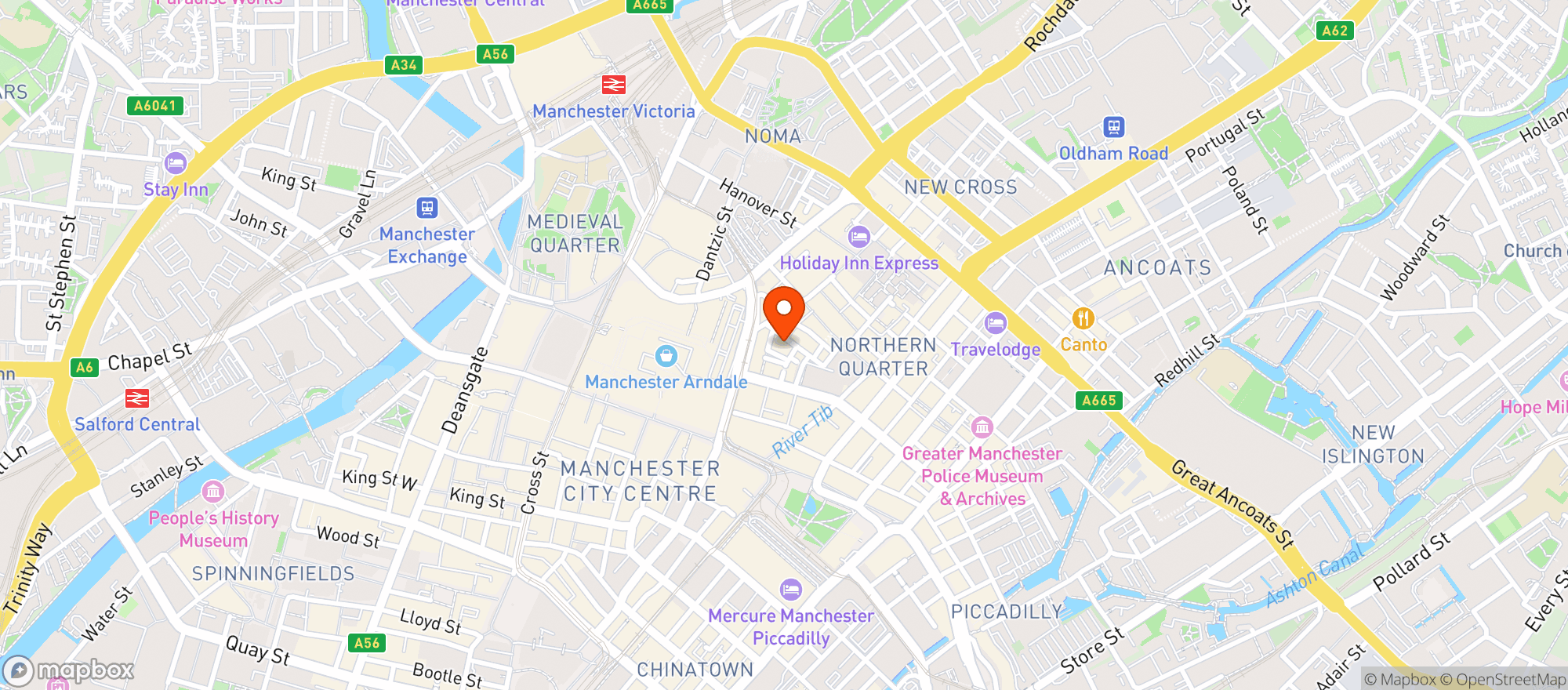 Map showing Hinterland Sober Bar