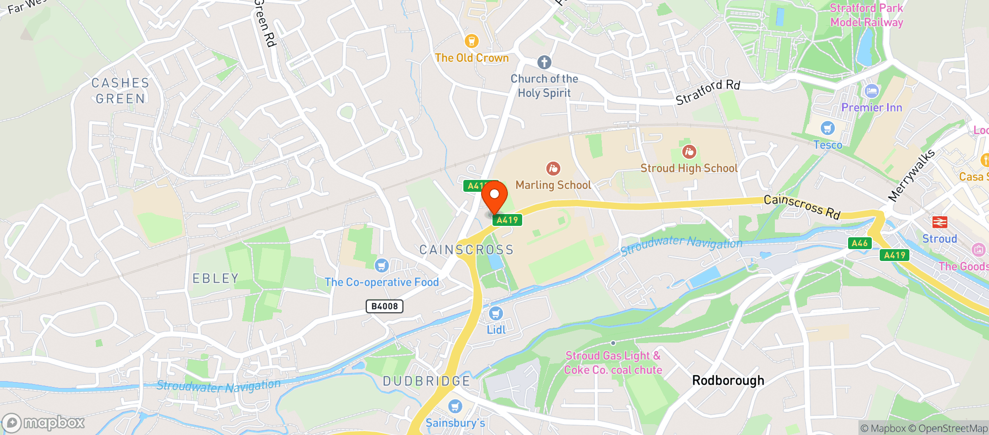 Map showing Majestic Stroud