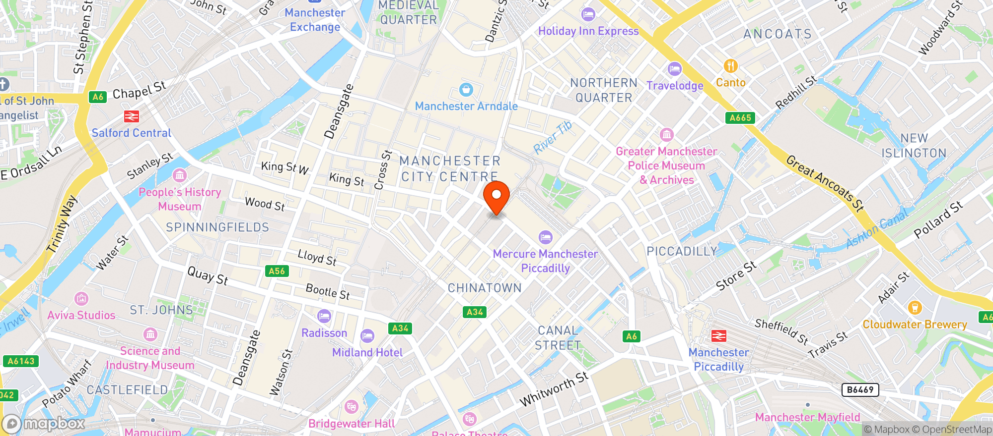Map showing Alchemist New York Street