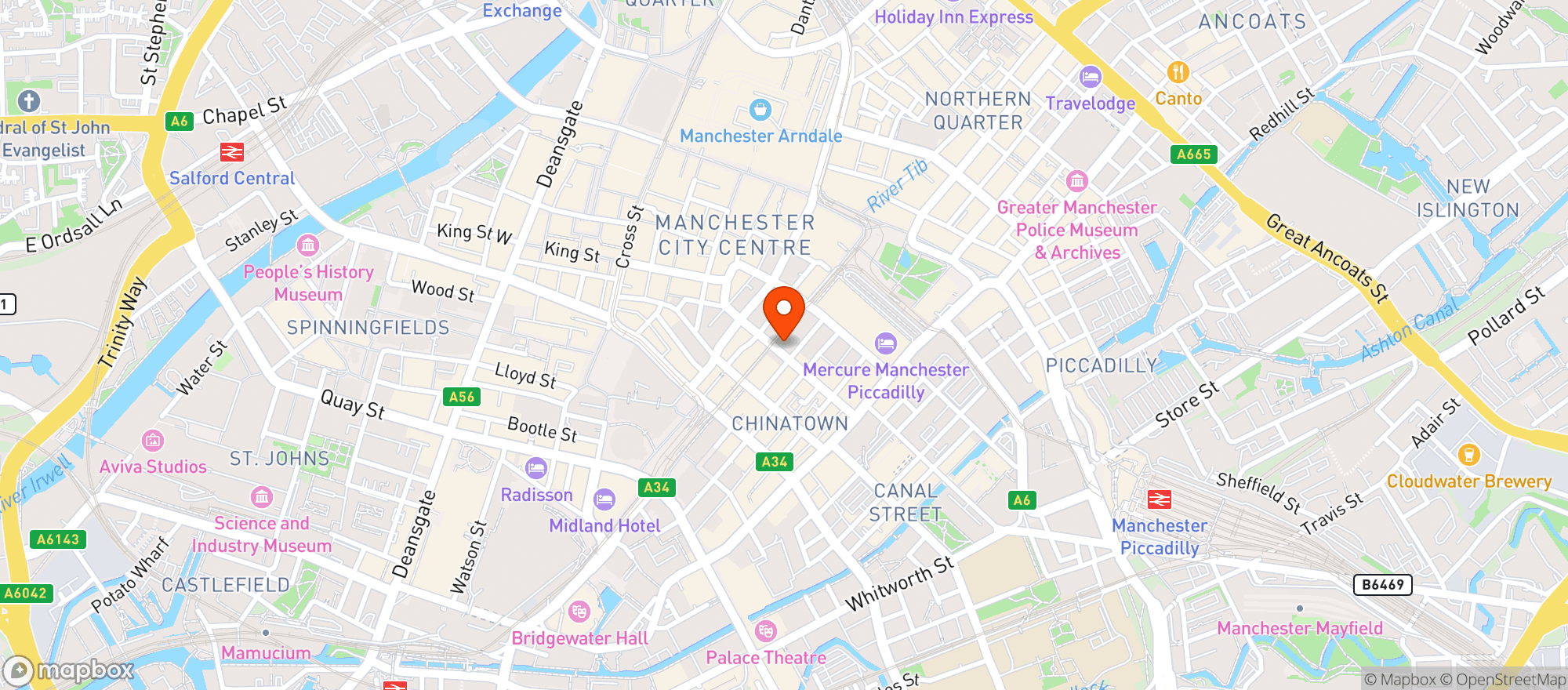 Map showing Bank