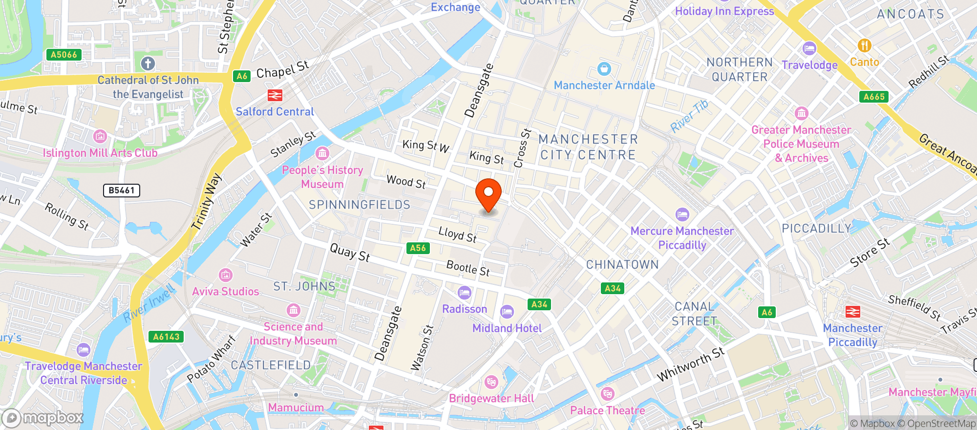 Map showing Maray Manchester
