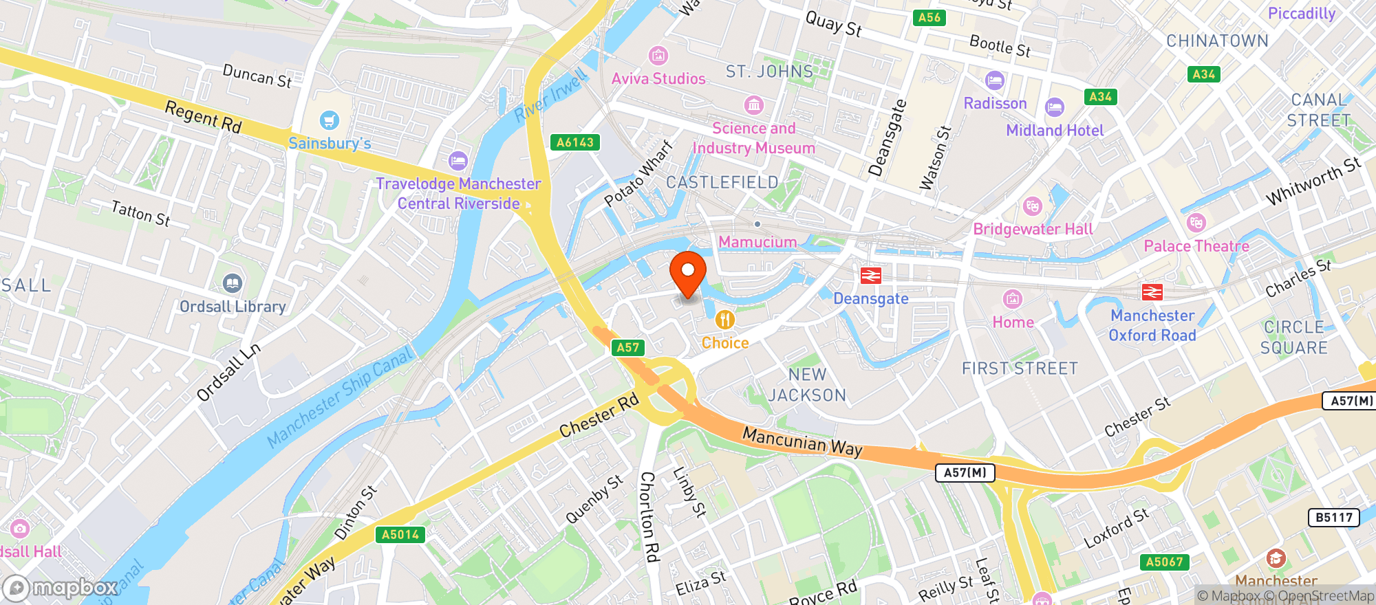 Map showing The Wharf