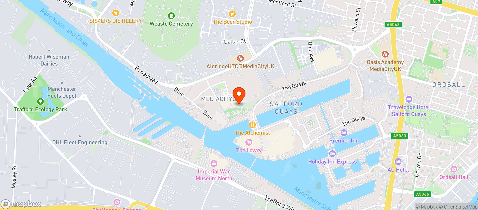 Map showing The Botanist Media City
